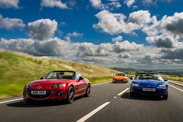 Four Mazda MX-5s travel across the U.K. powered by biofuel