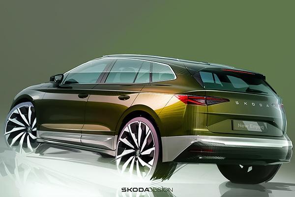 Skoda teases exterior sketches of new Enyaq models